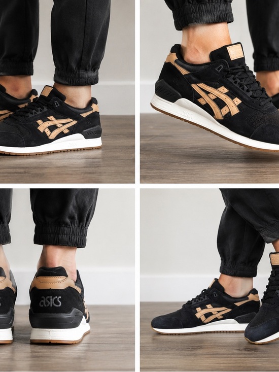 Asics Other - ASICS Gel Respector Veg-Tan Pack Black Tan Sneakers Men’s 9.5 H6T4L